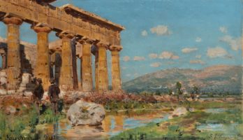 Alceste Campriani, View of the Temple of Poseidon at Paestum