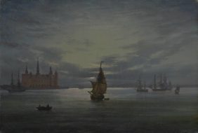 Johan Christian Dahl, Le château de Kronborg au clair de lune