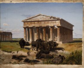 Jean-Léon Gérôme, Buffalo in Front of the Temples at Paestum