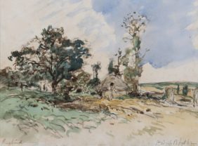 Johan Barthold Jongkind, Countryside at Sainte-Adresse, Normandy
