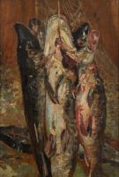 Adolphe Monticelli, Still Life with Pike and Bream