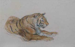 Charles-Edme Saint-Marcel, Reclining Tiger