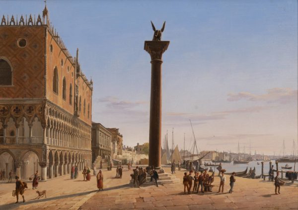Frans Vervloet, Venice, a View of the Palazzo Ducale looking East down the Riva degli Schiavoni